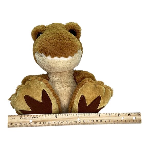 Aurora World Taddle Toes T-Rex Brown & Tan Dinosaur Plush Toy 9.5” - Picture 2 of 6